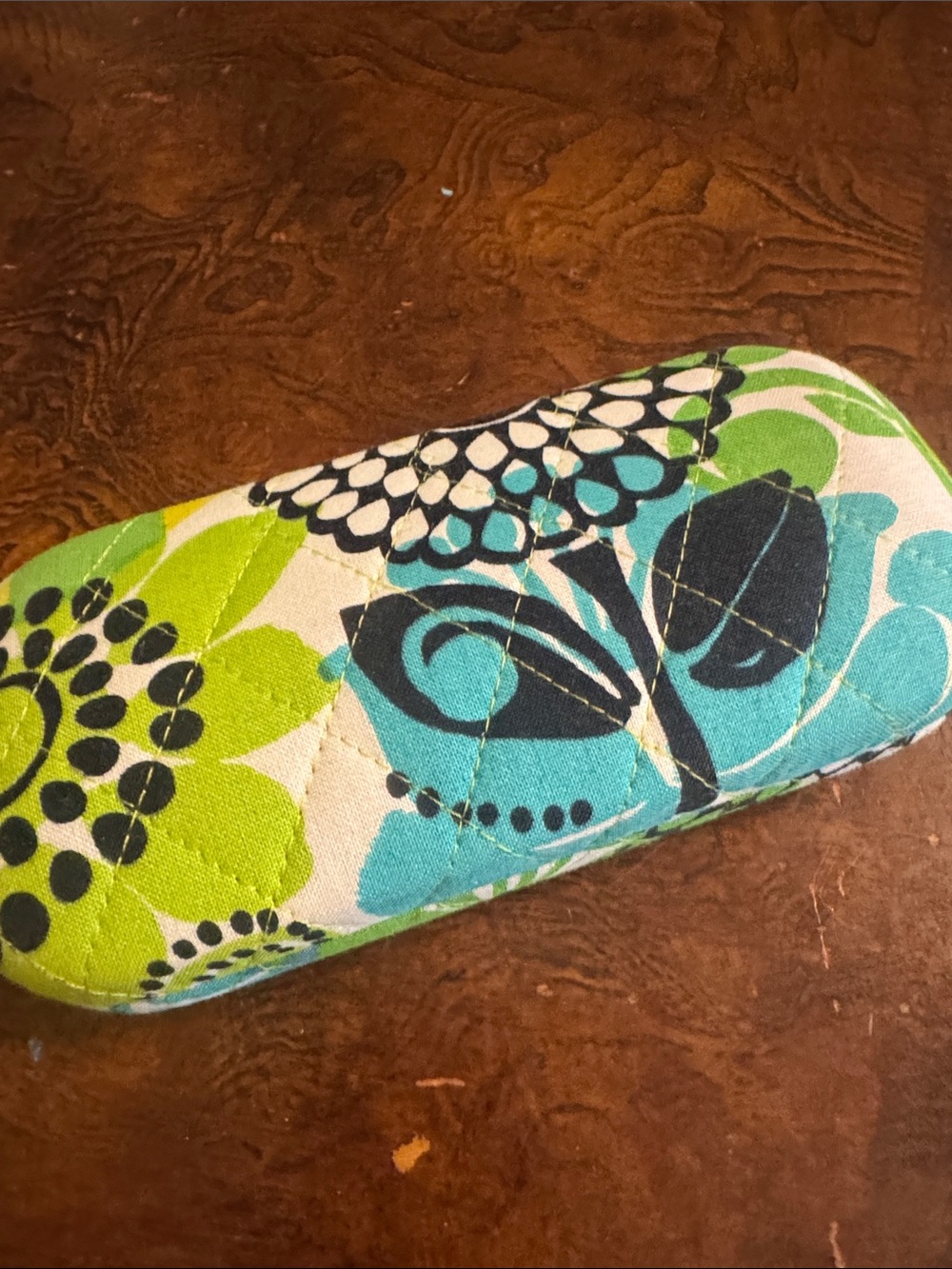 New Vera Bradley Blue & Green Floral Hard Eyeglass Case
